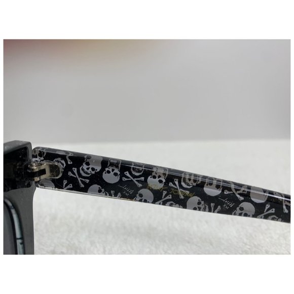Betsey Johnson Glitter Sunglasses Houndstooth Skull Crossbones Black O/S NWT - Picture 5 of 6